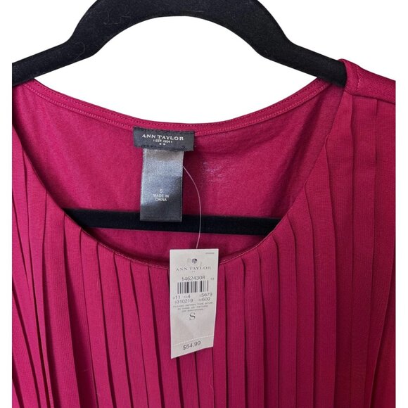 Ann Taylor Burgundy Pleated Tank Top Size Small New WIth Tags - Picture 10 of 10